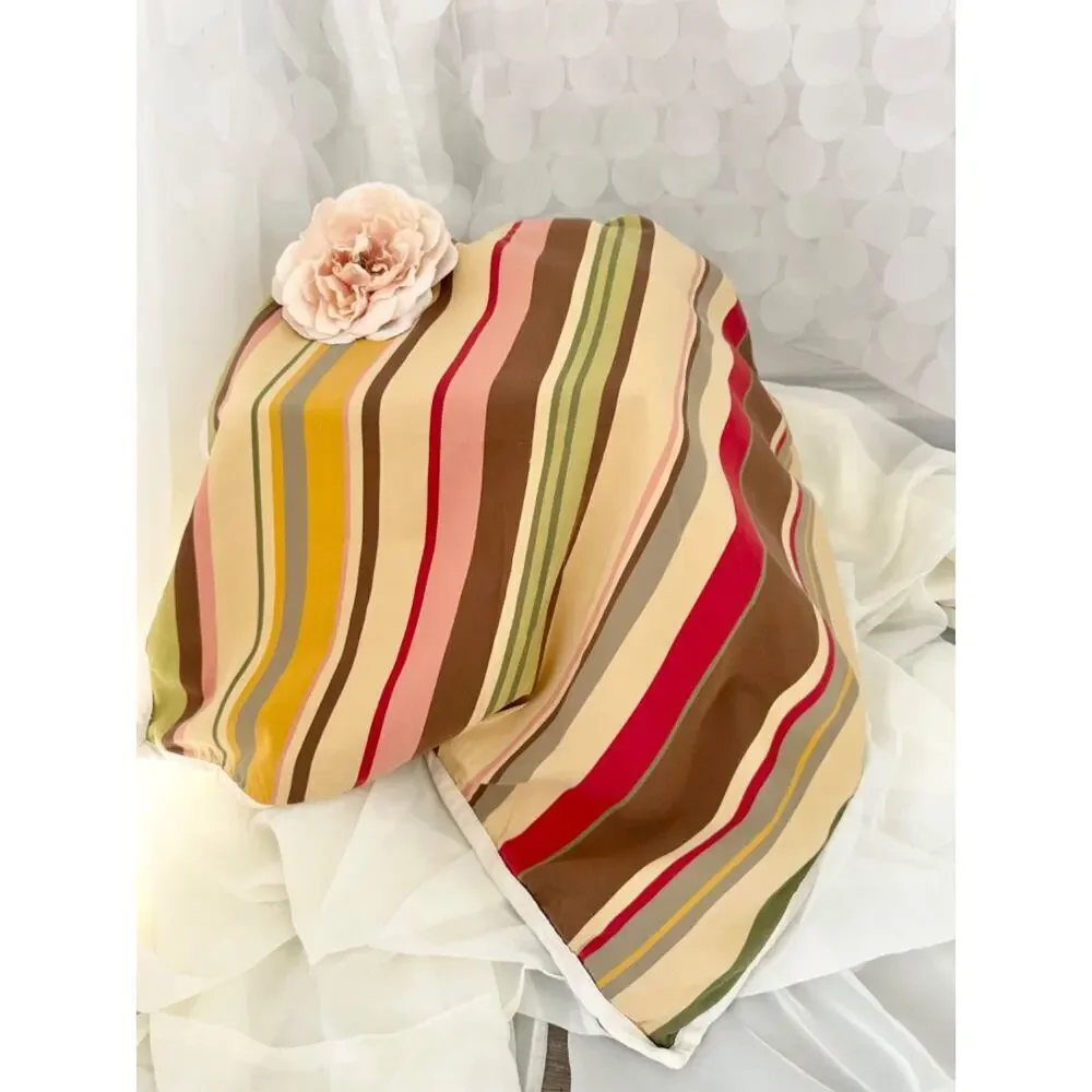 VTG Pottery Barn Logan Stripe Euro Pillow Sham Single Autumn 100% Cotton 2009